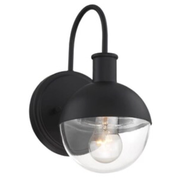 Meridian Matte Black Outdoor Wall Light M50043BK - Picture 1 of 10